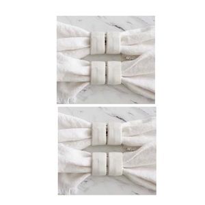 Pottery Barn Mason Stoneware Napkin Rings,
Set Of 8, Color- Ivory, NEW